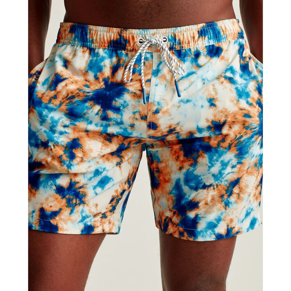 Bonobos Riviera Recycled Swim Trunks Shorts Blue Tie Dye Print XXL New 255944